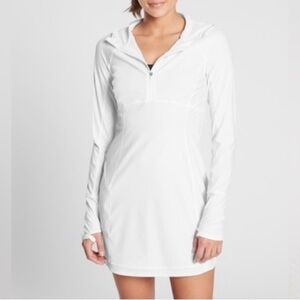 White Long Sleeve Hooded Dress